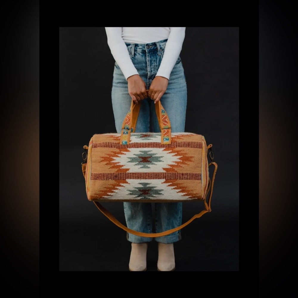Beautiful Tribal/aztec style Large Duffel Bag.